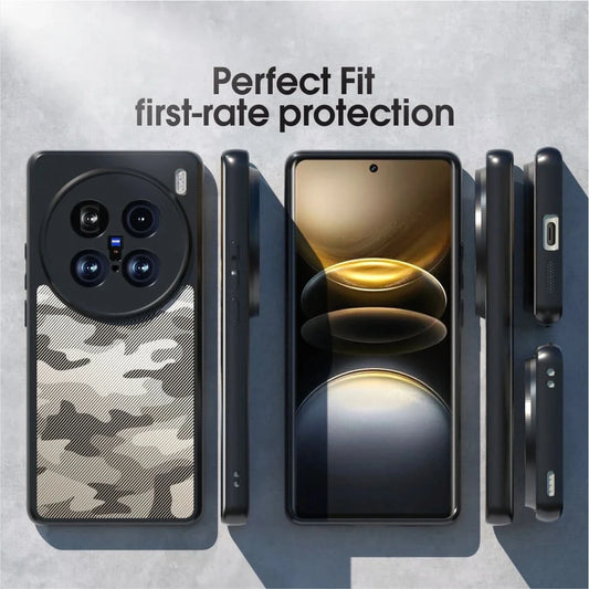 IBMRS for vivo X100 Ultra Case,Dual Layer Military Grade Drop Shockproof Protection Cell Phone Cover - (Camo Black) - Caseverse