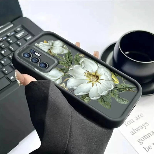 Flower Painted Phone Case For Oppo Reno 6 Pro Plus 5G Reno6 Silicone Anti Drop Soft Cover Funda - Caseverse