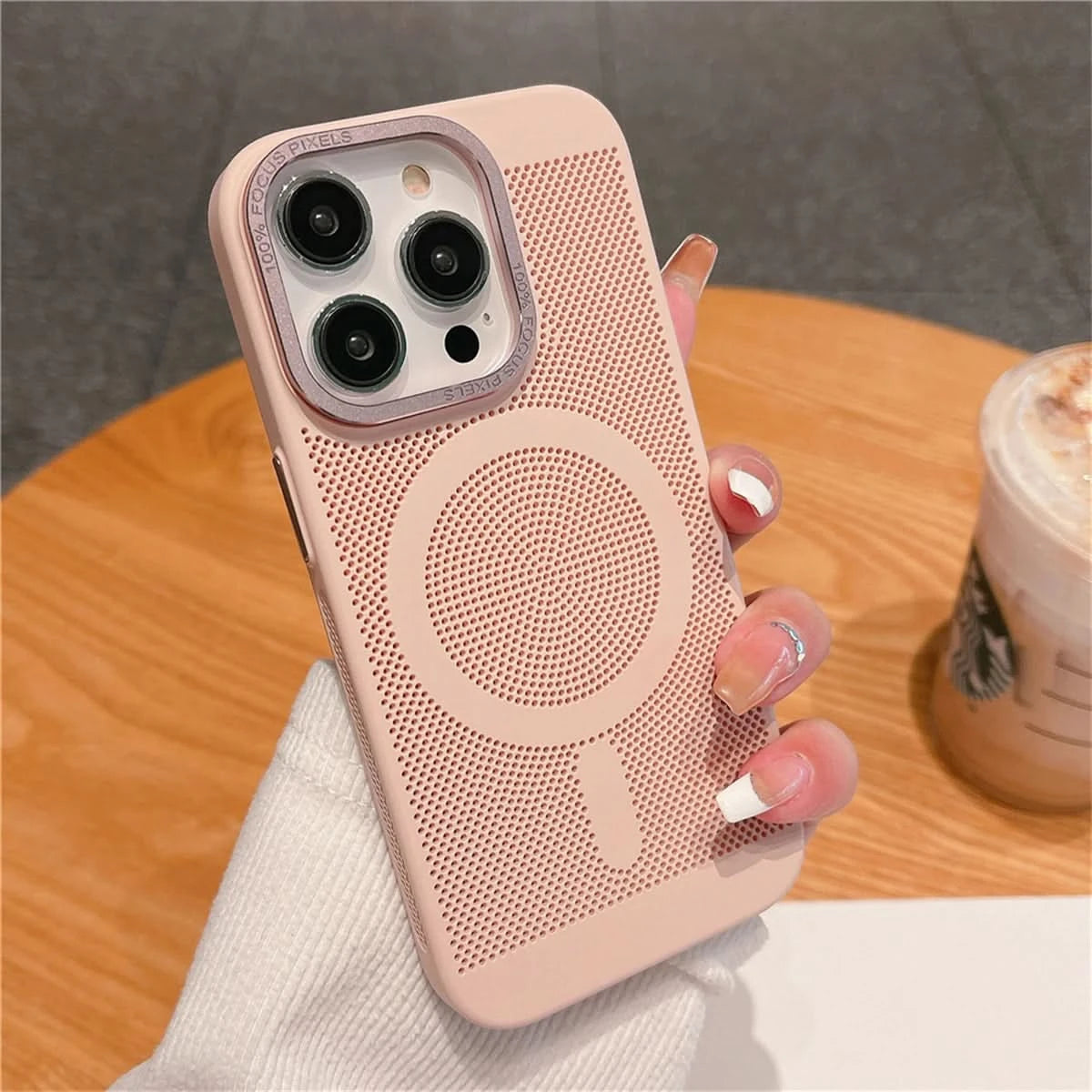 Ultra-thin Cooling Mesh Magnetic Matte Hard Steel Magnetic Shockproof Case for iPhone 15 13 12 14 11 Pro Max Caseverse