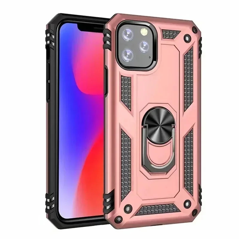 Armor Shockproof Case for iPhone 16 15 14 Plus 13 12 11 Pro Max Magentic Ring Finger Holder Military Grade Case for iPhone Cover - Caseverse