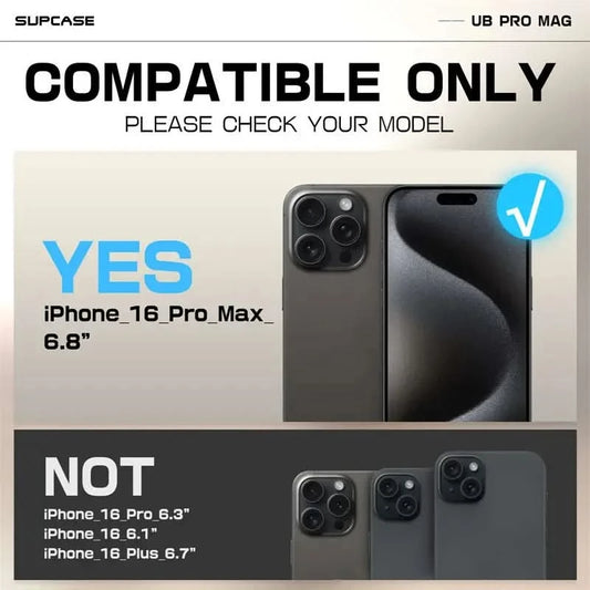 For iPhone 16 Pro Max Case 6.9“ 2024 SUPCASE UB Pro Mag Full Body Rugged Phone Case with Built-in Screen Protector Belt-Clip - Caseverse