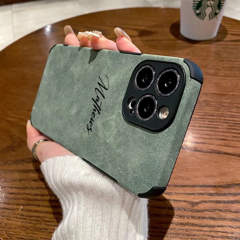 Personalized Luxury Leather Lambskin Case For iPhone 11 12 13 14 15 16 Pro Max Customized Name DIY Cover 11 12 13 14 15 Pro Max Caseverse