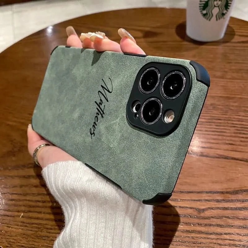 Personalized Luxury Leather Lambskin Case For iPhone 11 12 13 14 15 16 Pro Max Customized Name DIY Cover 11 12 13 14 15 Pro Max Caseverse