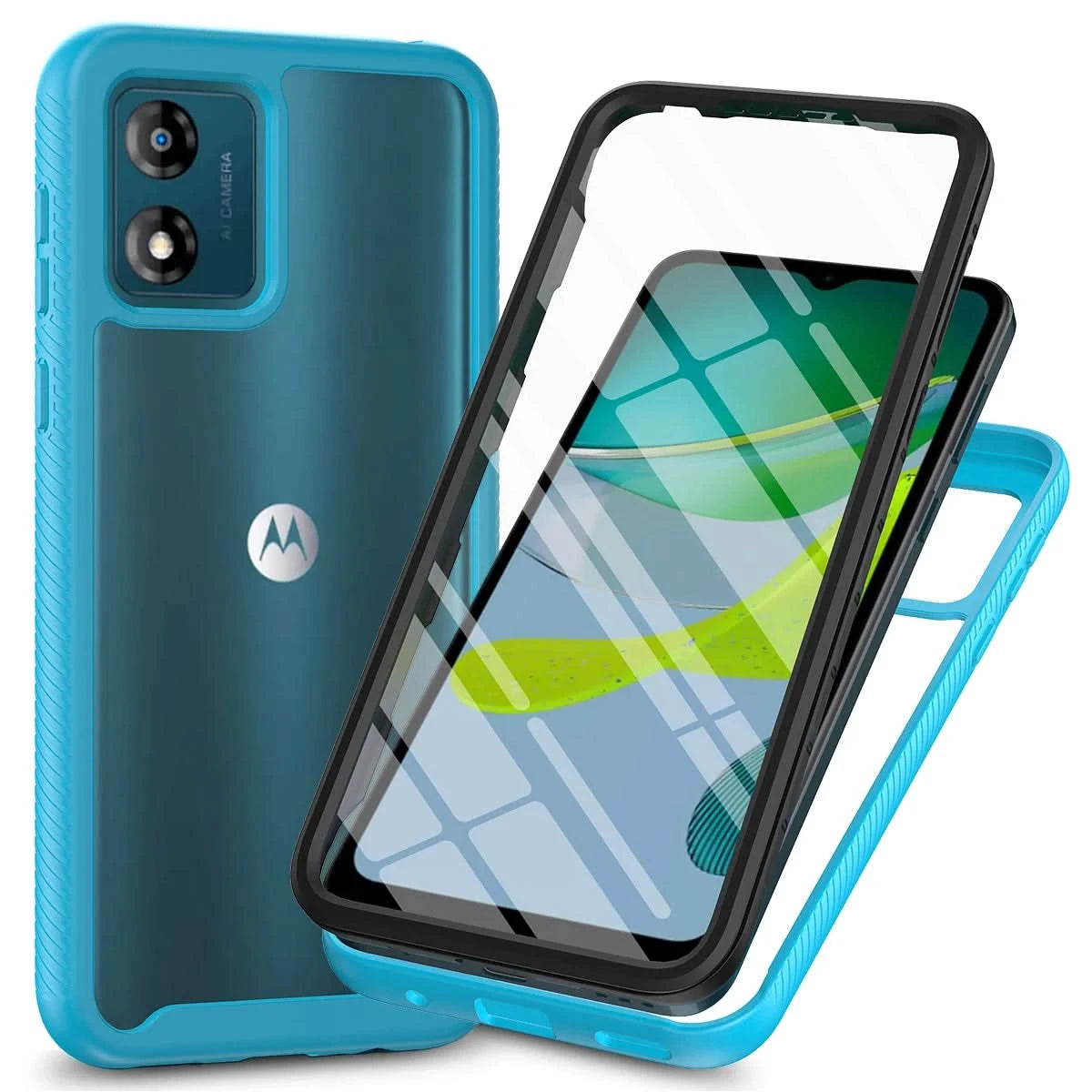 Fit Moto E13 4G Cover Shockproof Clear Protective Built-in Screen Protector TPU Bumper Cover For Motorola E13 6.5 Inch Cases - Caseverse
