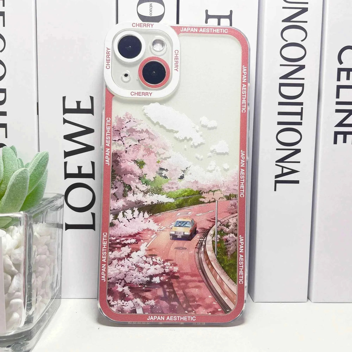 Japanese Anime Aesthetic Cherry Blossoms Silicone Phone Case For iPhone 16 15 14 13 12 11 Pro Max Min Plus Soft Cover