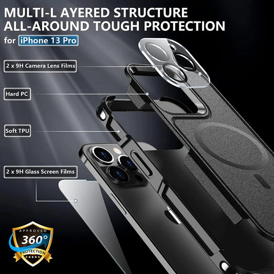 For iPhone 15 14 13 12 Magnetic Case Magsafe Military Grade Protection Back Shockproof Phone Case - Caseverse