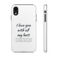 I Love You With All My Butt Tough Personalized Phone Case Printify