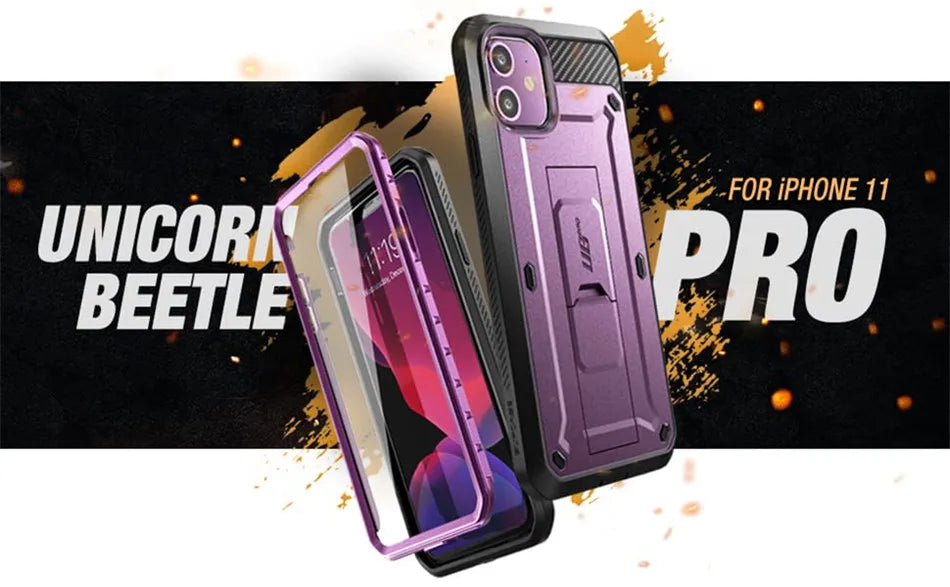For iPhone 11 Case 6.1" (2019 Release) SUPCASE UB Pro Full-Body Rugged Holster Cover with Built-in Screen Protector & Kickstand - Caseverse
