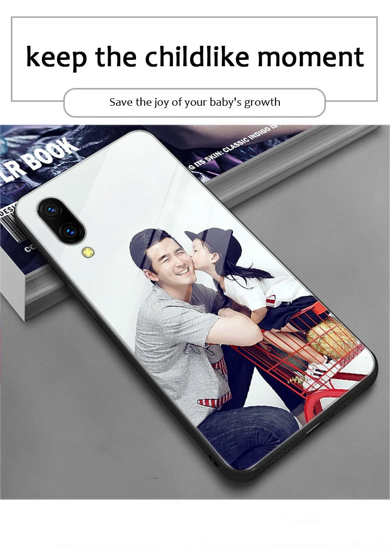 Custom Phone Cases For iphone 14 Pro Max 13 Mini 14 Plus Glass Silicone Cover Customized DIY Photo Personalized Pictures Fundas Caseverse