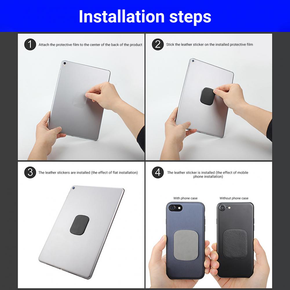 Leather Smart Phone Magnetic Metal Plate Phone Accessories Iron Sheet Disk Sticker Mount Mobile Car Phone Holder Magnet Stand