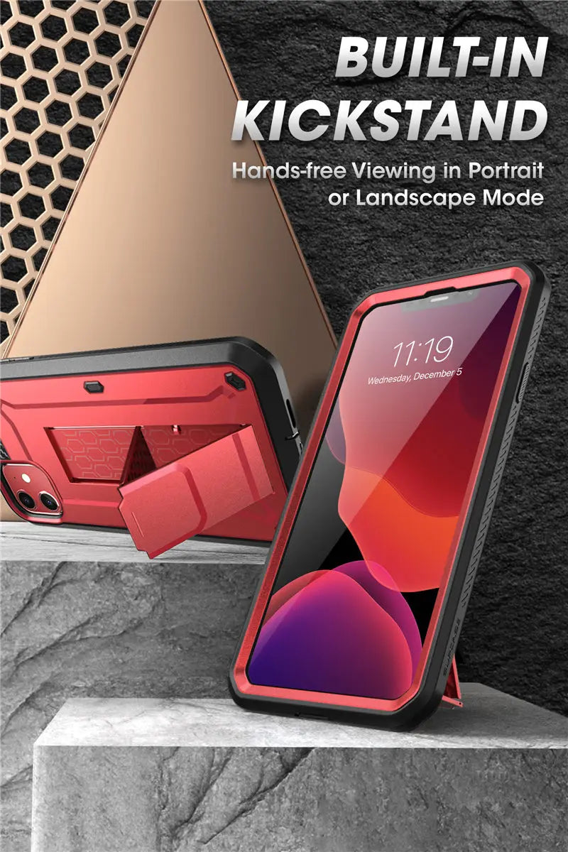 For iPhone 11 Case 6.1" (2019 Release) SUPCASE UB Pro Full-Body Rugged Holster Cover with Built-in Screen Protector & Kickstand - Caseverse