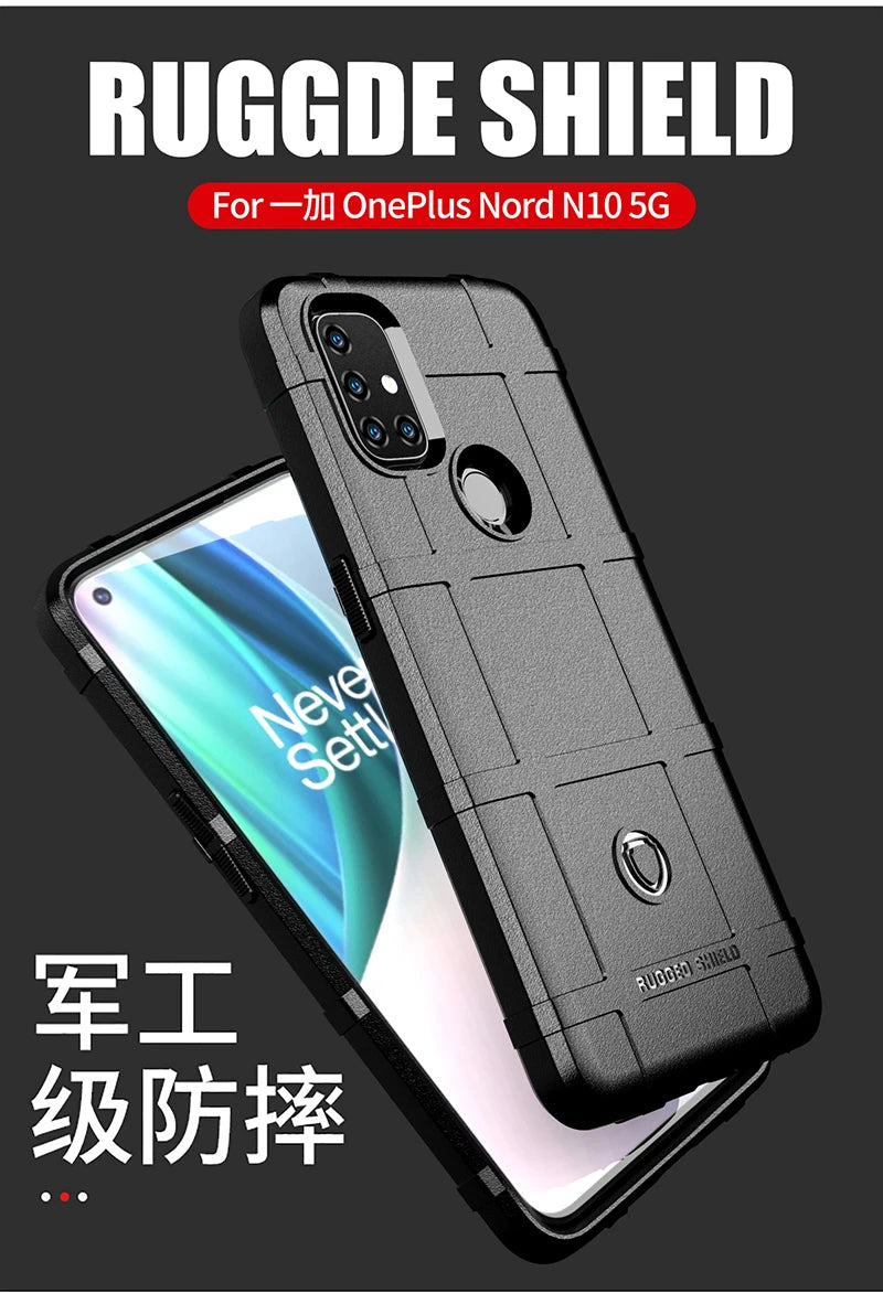 Rugged Shield Shockproof Phone Case For OnePlus 8T 9 10 Pro Nord 2T N10 N100 N20 N200 CE 2 Lite 5G Soft TPU Silicone Back Cover - Caseverse