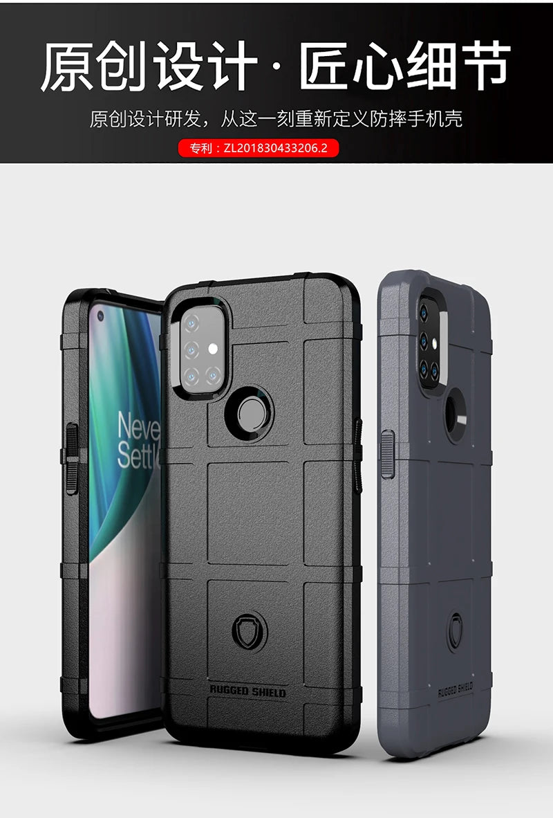 Rugged Shield Shockproof Phone Case For OnePlus 8T 9 10 Pro Nord 2T N10 N100 N20 N200 CE 2 Lite 5G Soft TPU Silicone Back Cover - Caseverse