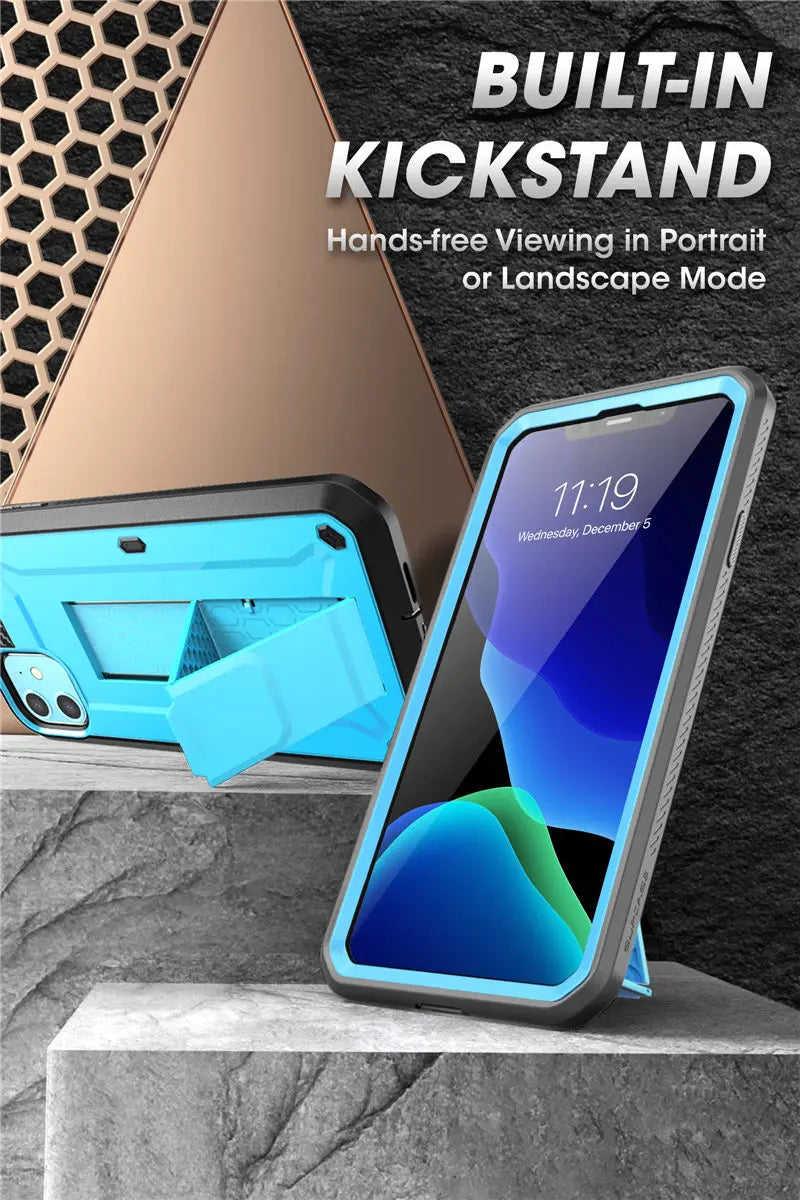For iPhone 11 Case 6.1" (2019 Release) SUPCASE UB Pro Full-Body Rugged Holster Cover with Built-in Screen Protector & Kickstand - Caseverse