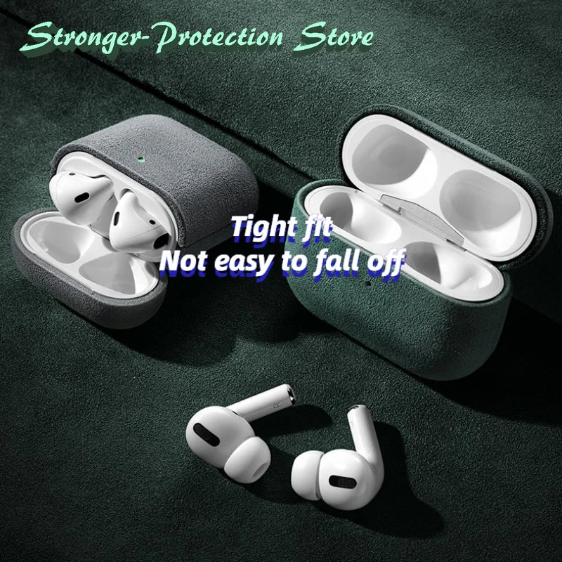 Italian Suede Leather Case For Airpods Pro 2 Luxury Artificial Leather All Inclusive Case For Airpods 4 3 Case Wireless Charge Caseverse