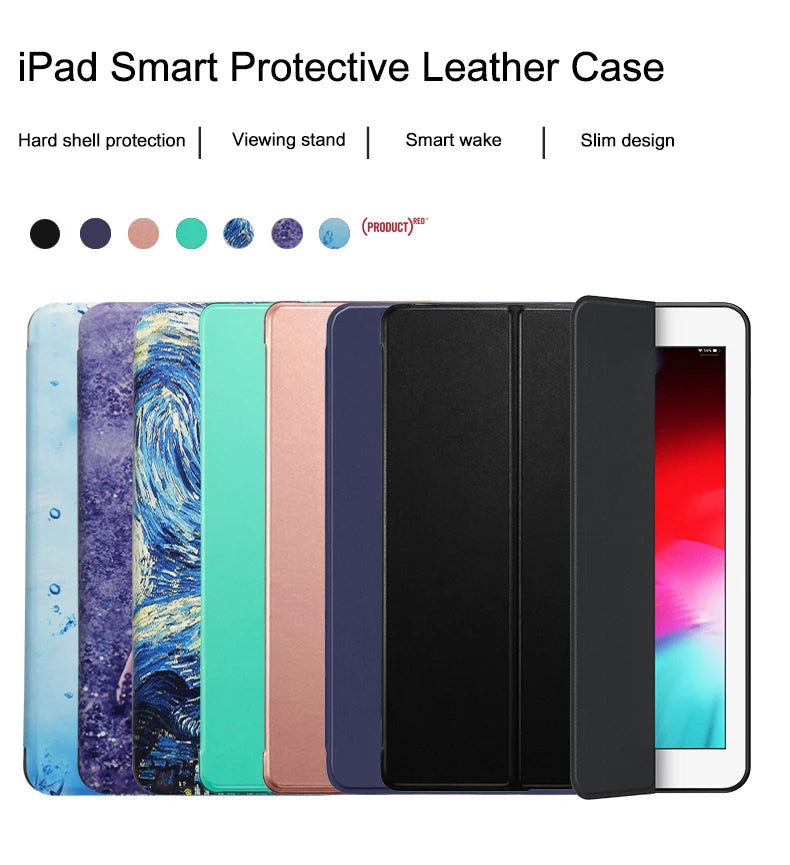 Case For iPad Air 1 2013 9.7 Flip Trifold Stand Case PU Leather Full Smart Auto Wake Cover For ipad air1 A1474 A1475 A1476 Cases
