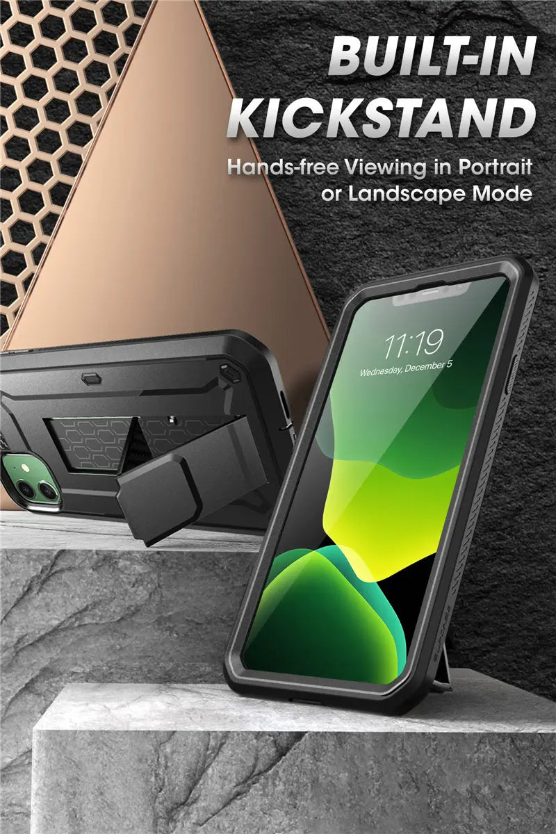 For iPhone 11 Case 6.1" (2019 Release) SUPCASE UB Pro Full-Body Rugged Holster Cover with Built-in Screen Protector & Kickstand - Caseverse