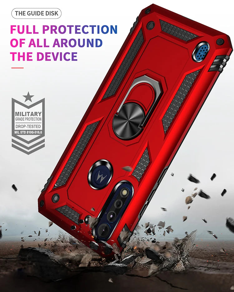 for Moto G8 Power Lite for Phone Moto G 8 Power Lite Case Shockproof Armor Rugged Military Protective Car Holder Magnetic Cover - Caseverse