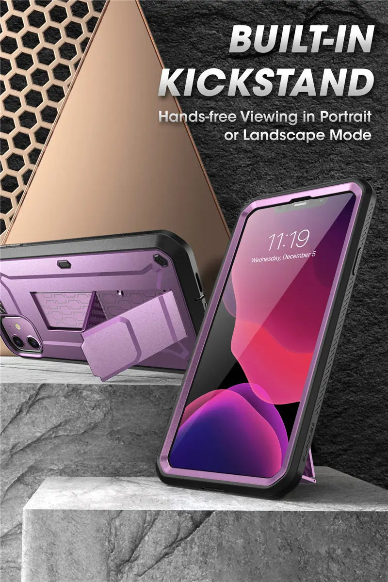 For iPhone 11 Case 6.1" (2019 Release) SUPCASE UB Pro Full-Body Rugged Holster Cover with Built-in Screen Protector & Kickstand - Caseverse