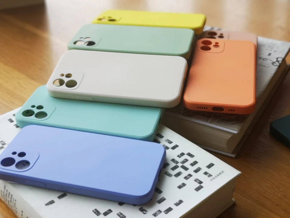 Luxury Liquid Silicone Shockproof Case for iPhone 14 15 Plus X XS XR Max Mini Back Soft Cover - Caseverse