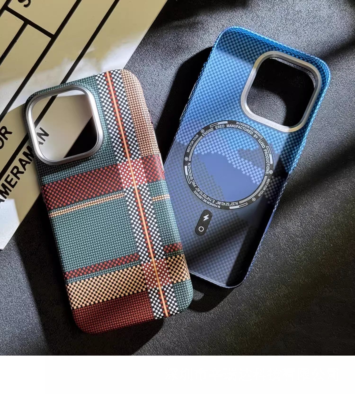 Magnetic Kevlar Carbon Fiber Pattern For iPhone 16Pro 15 Pro Max 14 13 12 Pro Plaid Personalized Phone Case For 12 13 14 Pro Max Caseverse