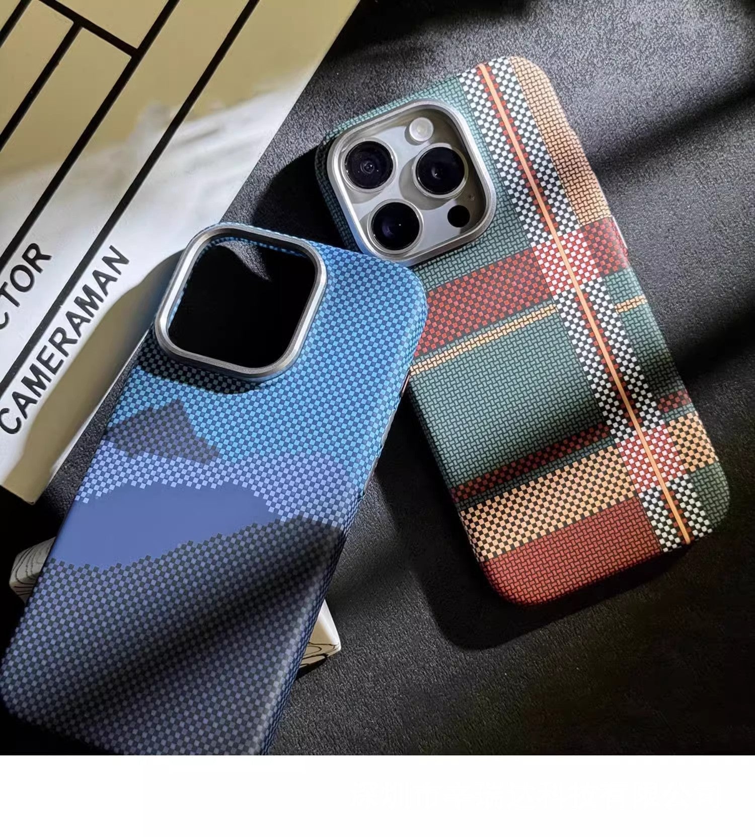 Magnetic Kevlar Carbon Fiber Pattern For iPhone 16Pro 15 Pro Max 14 13 12 Pro Plaid Personalized Phone Case For 12 13 14 Pro Max Caseverse