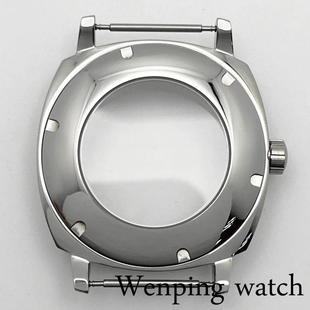 42mm Silver Watch Case Sapphire Glass Watch Case Plane Ceramic Bezel Fit NH35 NH36 Movement Watch Accessories