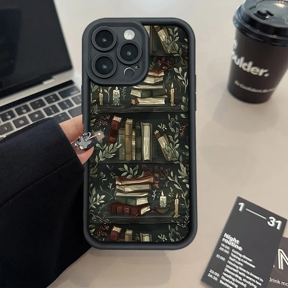 Book Cartoon Creative Pattern Phone Case For iPhone 16 15 11 12 Pro Max XR X XS 7 8 Plus SE2 Cases For iPhone 14 13 Pro XS Max - Caseverse