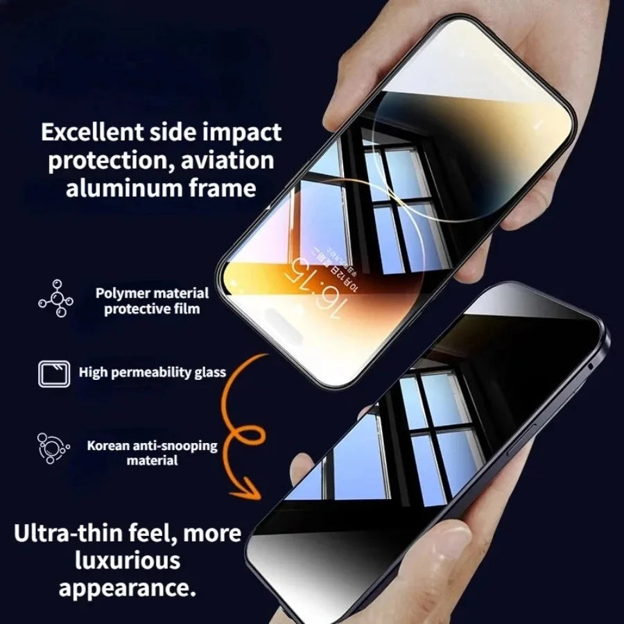 IPhone Anti-Peeping Privacy Screen Metal Bumper Magnetic Case Caseverse