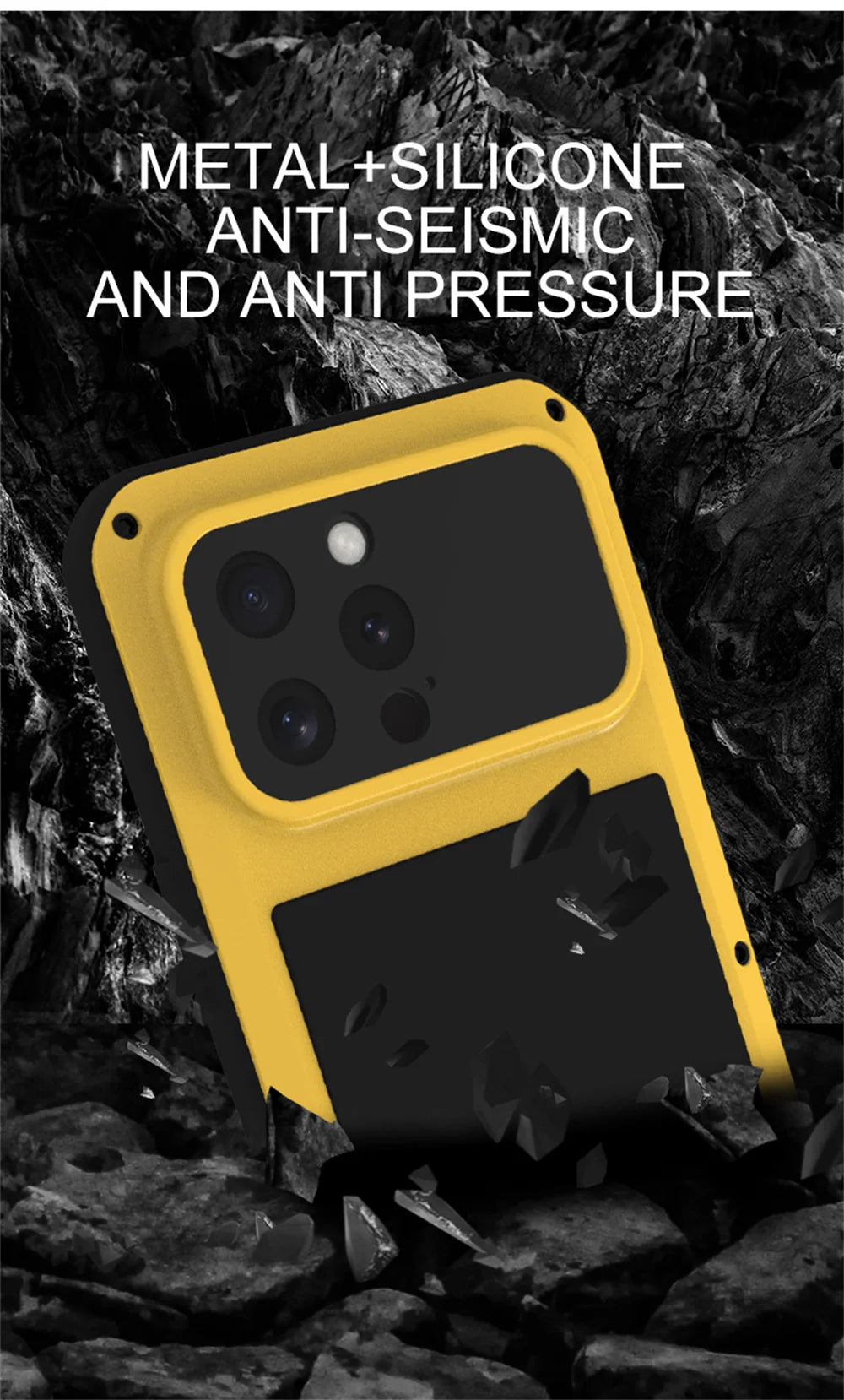 Original LOVE MEI Metal Armor For iphone 16 Pro Max Case 15 Plus 14 Military Grade Silicone Shockproof Cover Built-in Protector - Caseverse