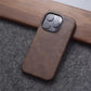 Luxury Business Vintage Leather Magnetic Phone Case for IPhone 16 Plus 15 14 13 12 Pro Max Metal Camera Frame Shockproof Cover Caseverse