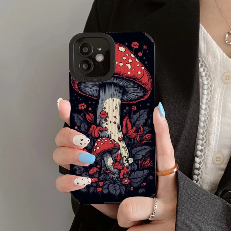 Aesthetic Art Mushroom Phone Cases for IPhone 11 Case 14 Pro Max 15 Pro Max IPhone Case for IPhone 13 - Caseverse