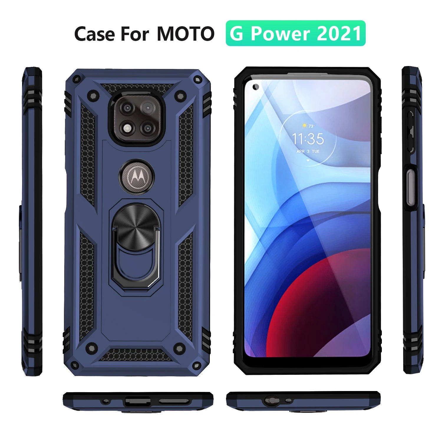 for Moto G Power Case for Phone Moto G Power 2021 Case Shockproof Armor Rugged Military Protective Car Holder Magnetic Cover - Caseverse