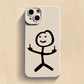Cute Cartoon Matchman Matte Silicone Phone Case For iPhone 16 15 Soft Back Cover - Caseverse