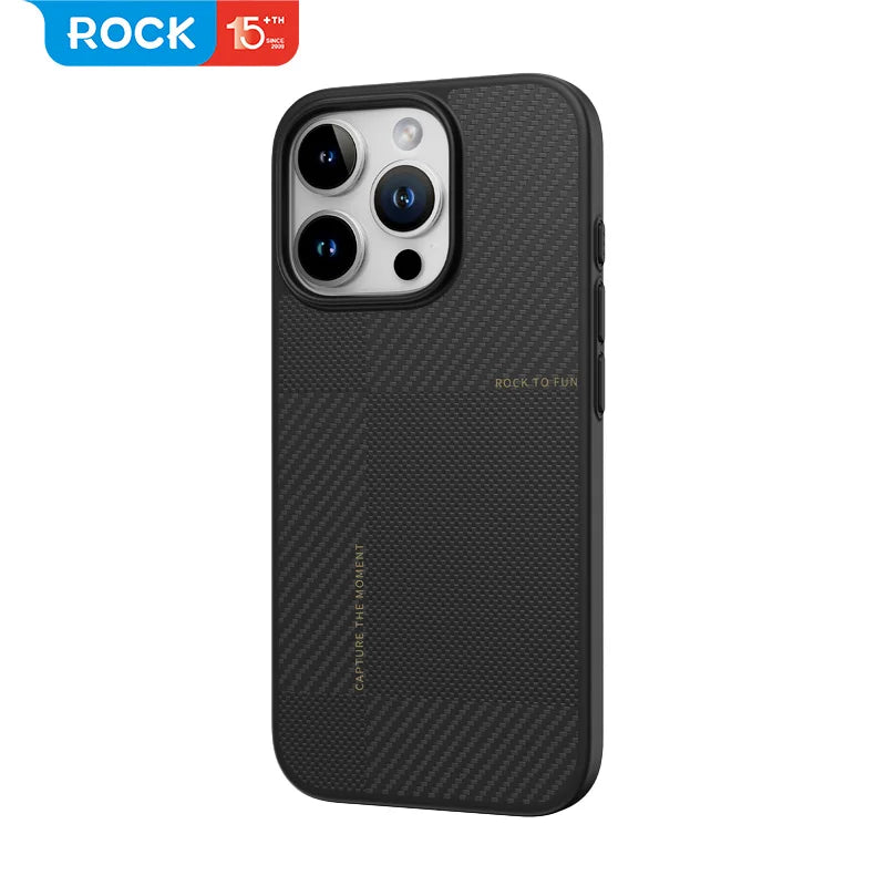 ROCK Aramid Fiber Magnetic Case for iPhone 16 Pro Max Military Grade Shockproof Cover for iPhone 16 Pro Compatible with MagSafe - Caseverse