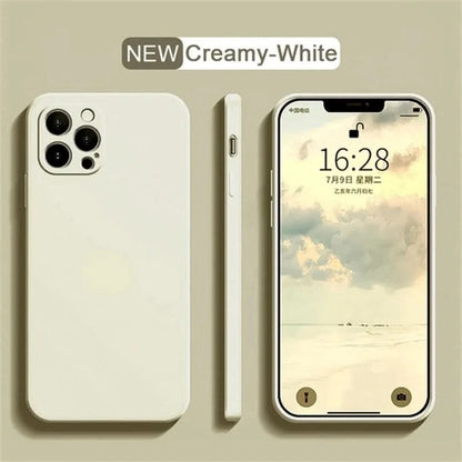 Luxury Liquid Silicone Shockproof Case for iPhone 14 15 Plus X XS XR Max Mini Back Soft Cover - Caseverse