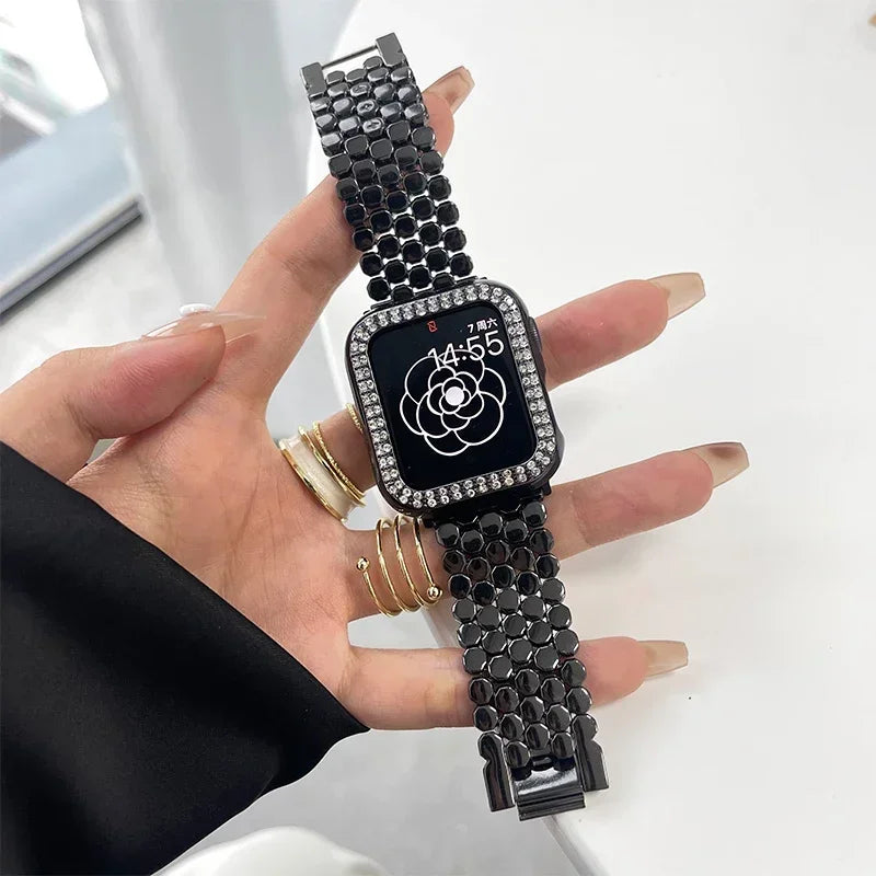 Diamond Case For Apple watch Cover 45mm 41mm 38mm 42mm 44mm 40mm Tempered Glass+ Bumper Screen Protector series 9 8 7 6 5 4 3 SE