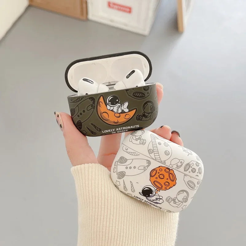 Astronaut Space Moon Earphone Soft Case for Apple Airpods 3 2 1 Pro 2 4 2024 Headphone Cover for Air Pods Pro2 3rd Gen Custodia Caseverse
