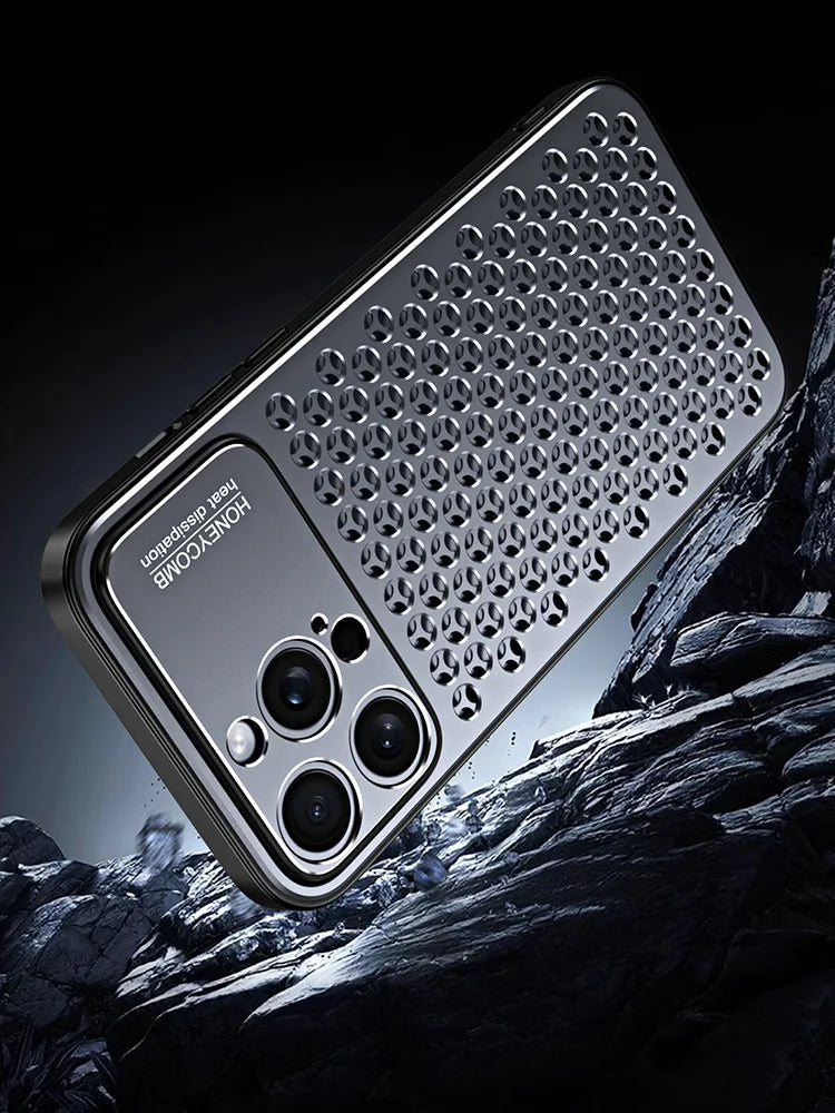 Aluminum Alloy Phone Case For iPhone 16 Pro Max 15 14 13 Metal Breathable Back Cover Caseverse