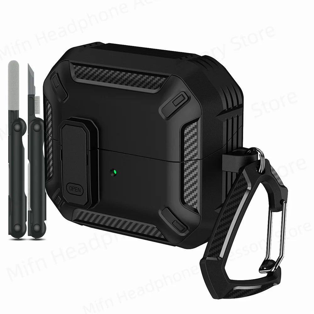 Newest carbon fibre switch earphone cover for Men For Samsung Galaxy Buds 3/Buds3 Pro Buzz 3 Pro Earbuds Case with cleaning kit Caseverse