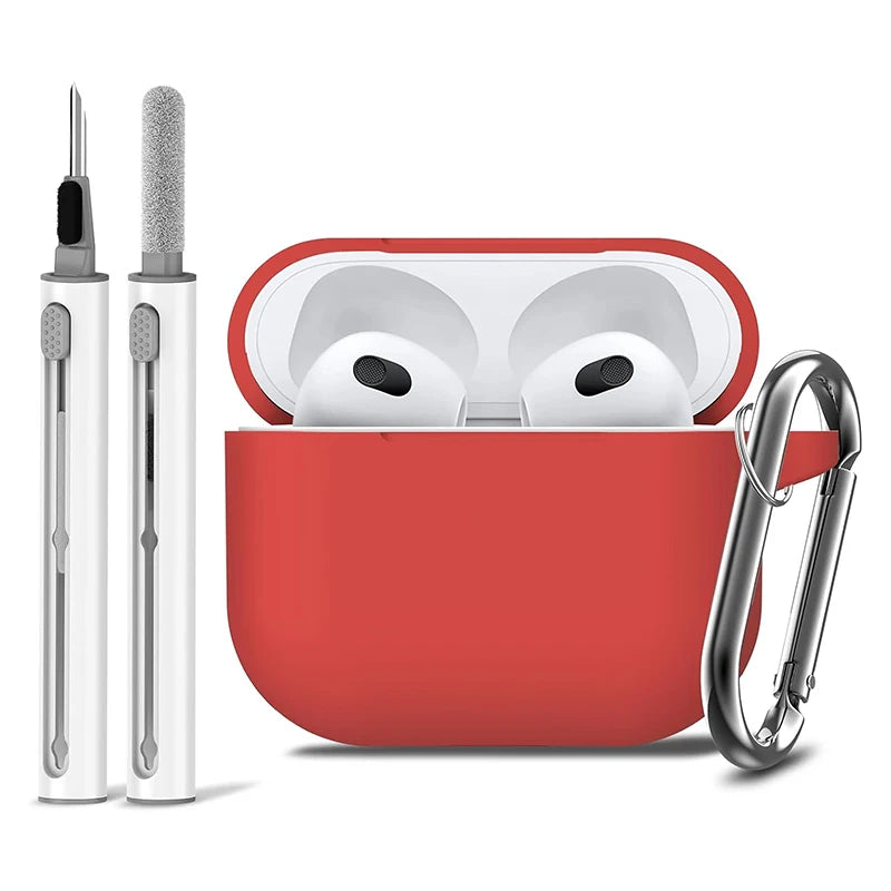 3rd Gen Earphone Case For AirPods 3 Earphone Protective Case With Hook Hole Silicone Cover Earbuds Ear Pads With Cleaner Kit Caseverse