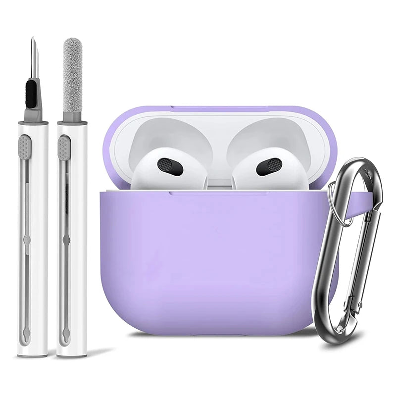 3rd Gen Earphone Case For AirPods 3 Earphone Protective Case With Hook Hole Silicone Cover Earbuds Ear Pads With Cleaner Kit Caseverse