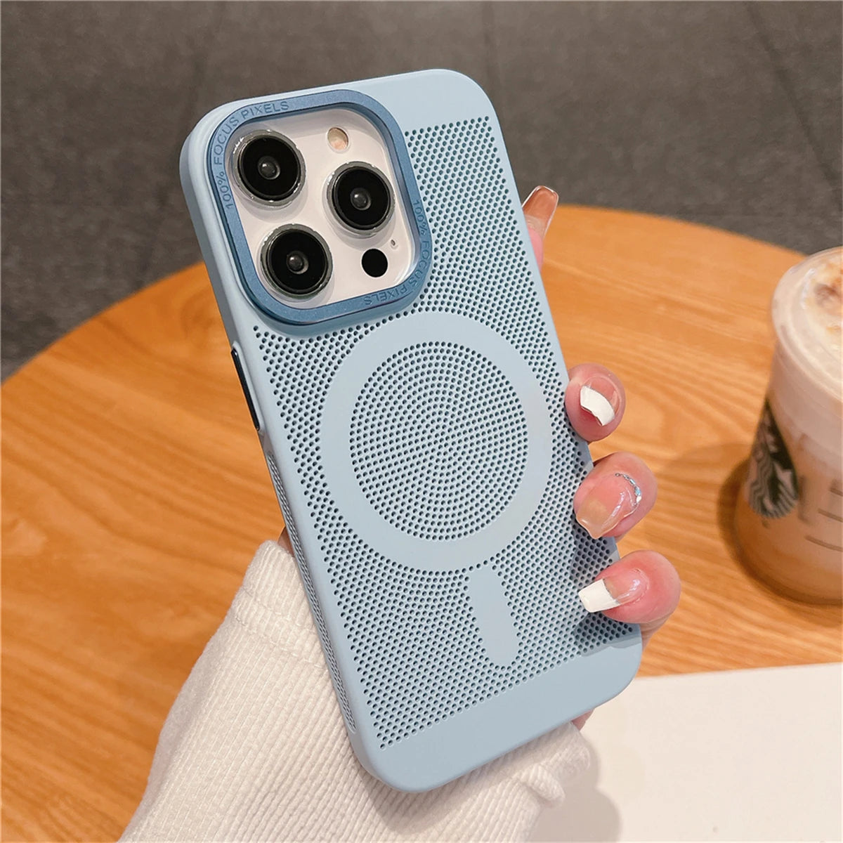 Ultra-thin Cooling Mesh Magnetic Matte Hard Steel Magnetic Shockproof Case for iPhone 15 13 12 14 11 Pro Max Caseverse