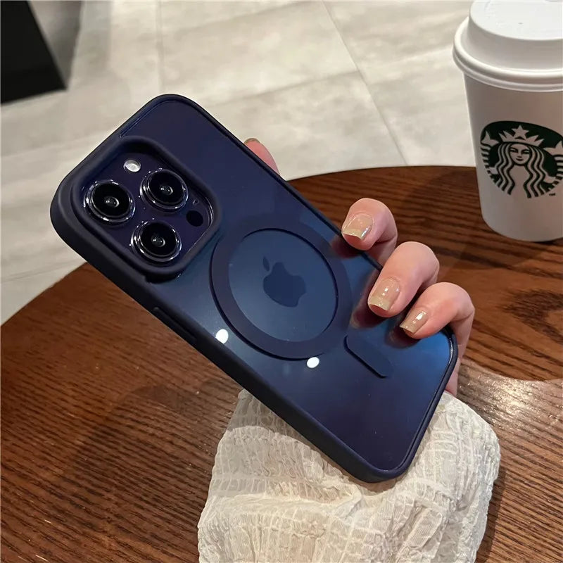 Luxury Magsafe Wireless Charge Phone Case for iPhone 16 15 14 Plus 13 12 11 Pro Max Mini Magnetic Soft Bumper Transparent Cover - Caseverse
