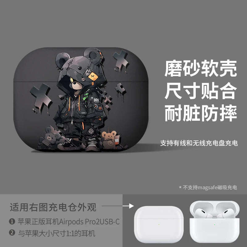 For AirPods 4 2024  pattern wireless earphone frosted shell protective case suitable for Airpods 4 Pro 1 2 3  wholesale ﻿