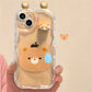 Korean Cute 3D Bear Frog Rabbit Ear Soft Silicone Phone Case For iPhone 14 15 Pro Max 13 12 Pro 11 Cartoon Clear Cover - Caseverse