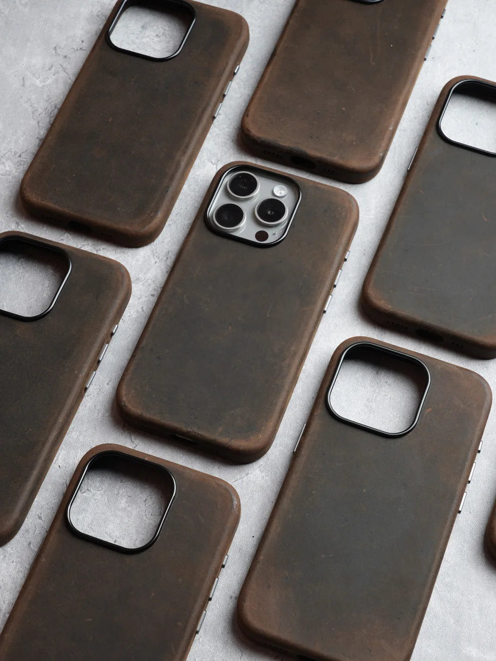 YMW Italian Crazy Horse Genuine Leather Case for iPhone 16 Pro Max 15 14 Personality Cowhide Magnetic Phone Cover - Caseverse