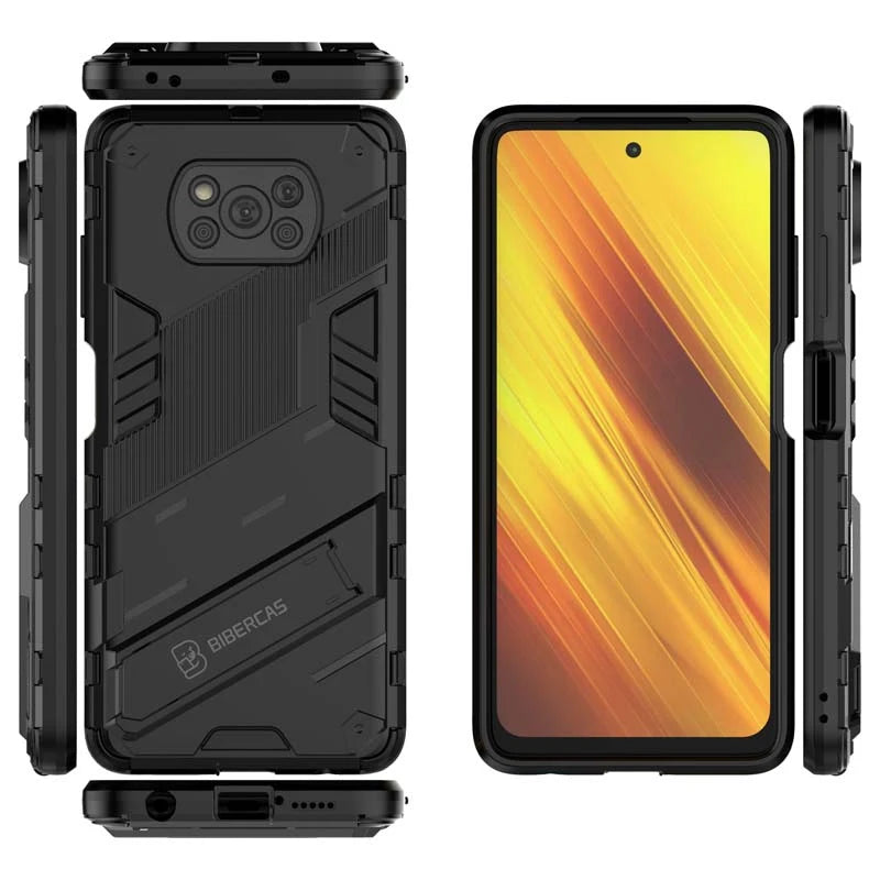 Armor Shockproof Phone Case For Xiaomi Mi Pocophone Poco X3 Pro Magnetic Car Holder Stand Cover for Poco X3 NFC Hard Rugged Case - Caseverse
