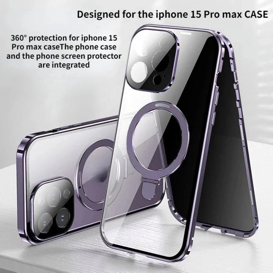 IPhone Anti-Peeping Privacy Screen Metal Bumper Magnetic Case Caseverse