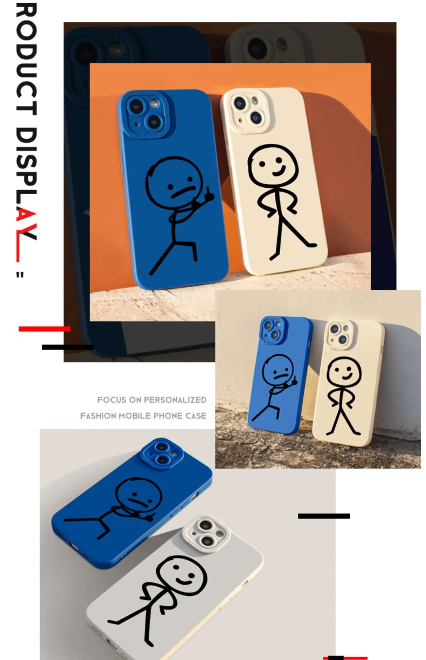 Cute Cartoon Matchman Matte Silicone Phone Case For iPhone 16 15 Soft Back Cover - Caseverse